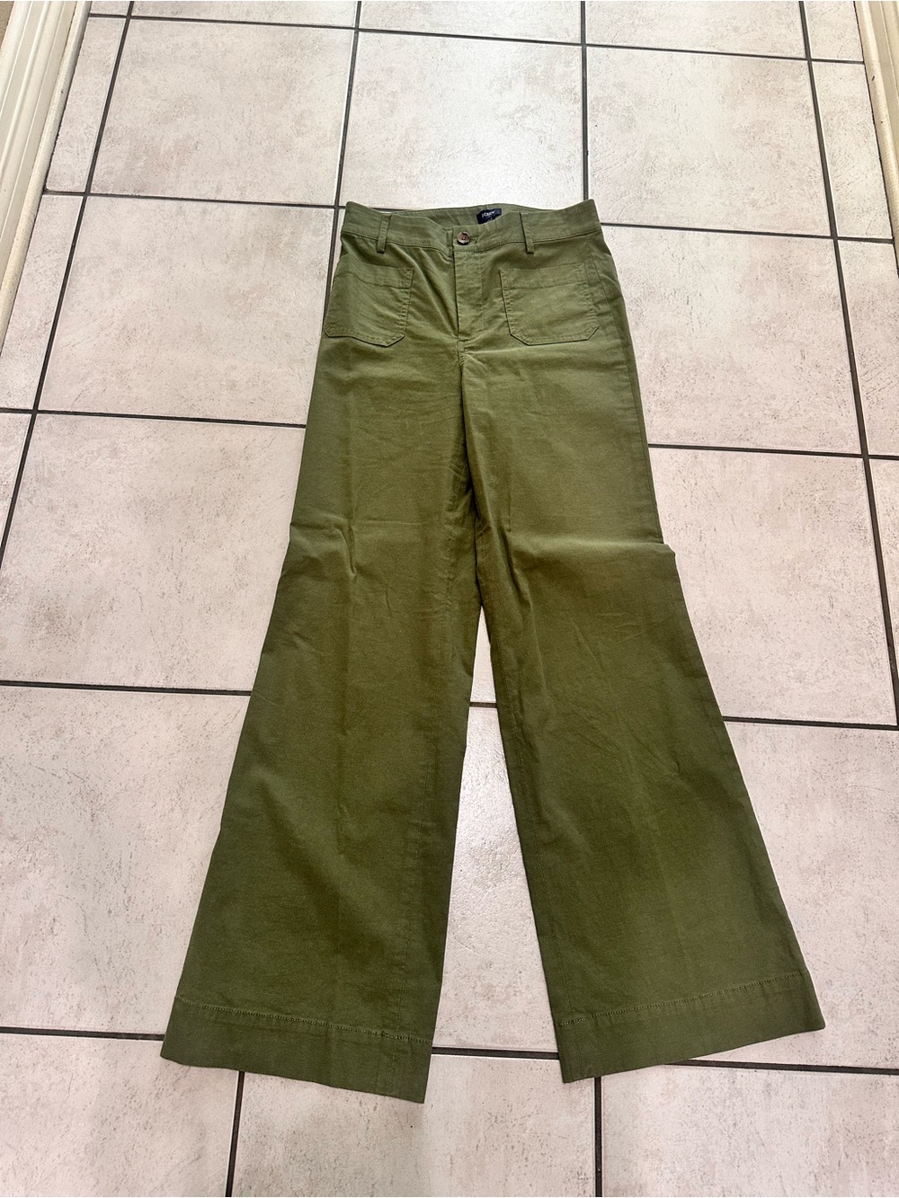 J. Crew Lizzie High-Rise Wide-Leg Utility Pants in Olive Green 25 - Picture 5 of 15